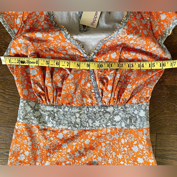 NWT Bravissimo Beaded Cross Front Top in Orange print  8UK/ 4US. SC Super curvy - Picture 7 of 8